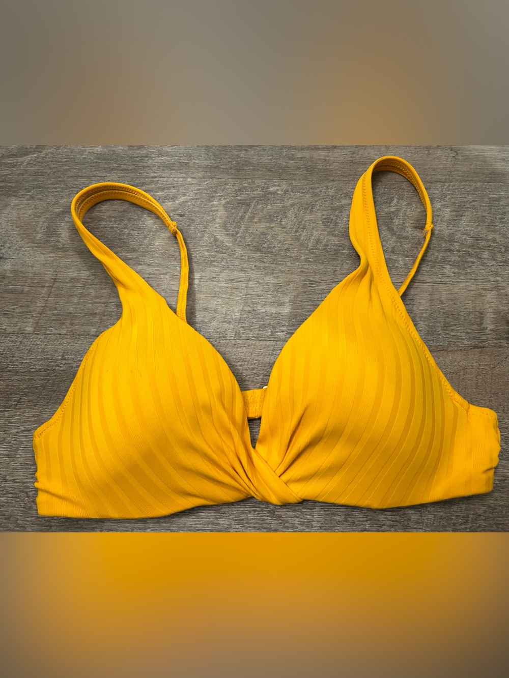 Shade & Shore Yellow Twist Bikini Top